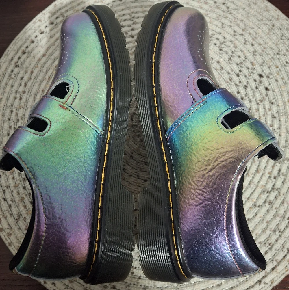 Dr Martens 8065 Kids Iridescent Mary Jane Shoes - Size 2.